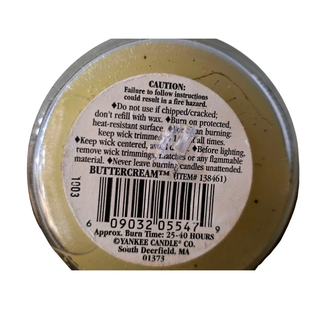Yankee Candle Housewarmer Buttercream Small Jar Candle 138461 Ivory Cream 3.7oz